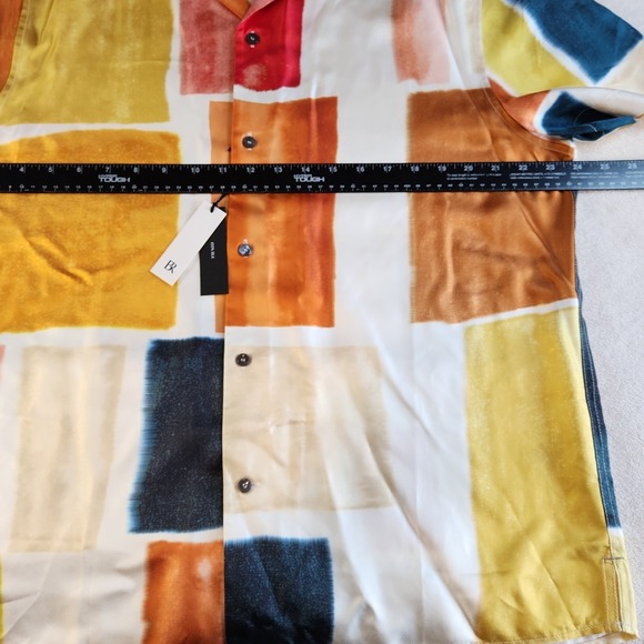 BANANA REPUBLIC Lyam Silk Resort Shirt Mens Large Geometric Colorblock - Picture 5 of 6